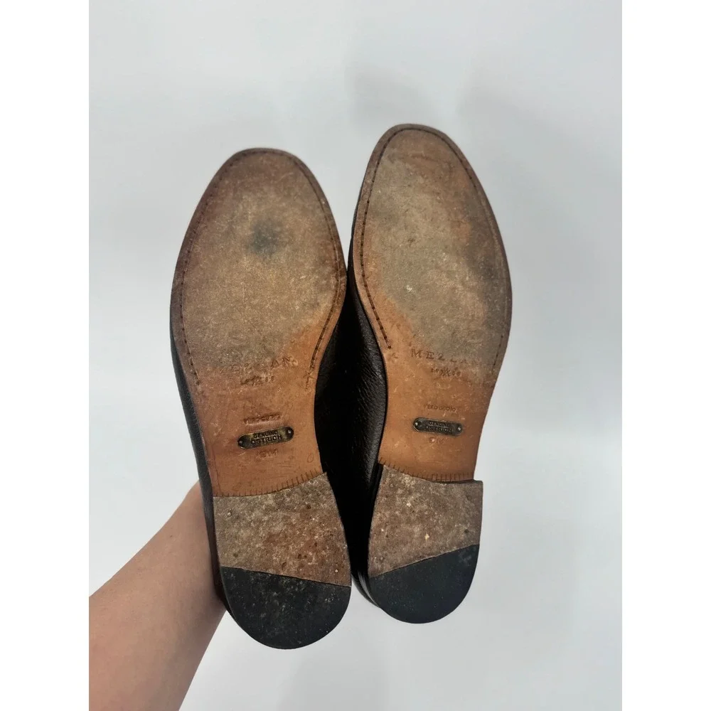 Mezlan Mens 9 Brown Genuine Ostrich Leg‎ Horsebit Loafers Exotic Leather Shoes